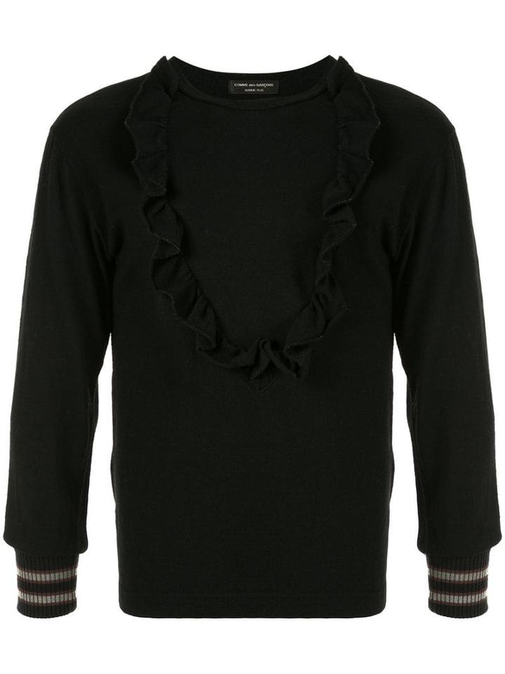 Comme Des Garçons Pre-owned Ruffle Trim Jumper - Black