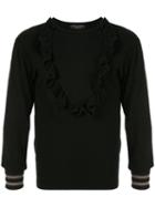 Comme Des Garçons Pre-owned Ruffle Trim Jumper - Black