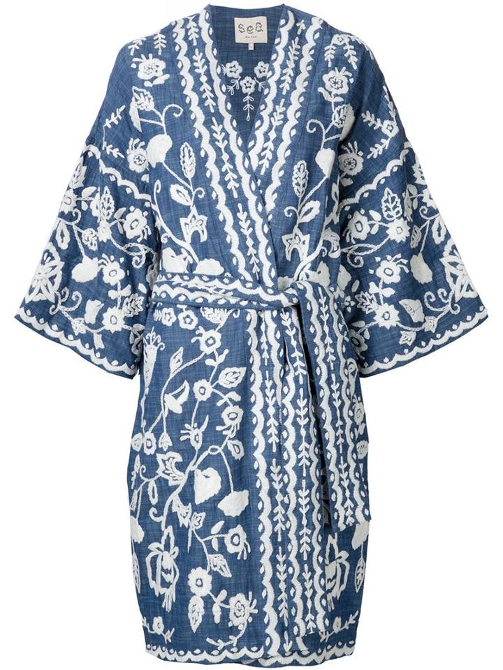 Sea Embroidered Robe Jacket