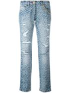 Philipp Plein - Animal Print Jeans - Women - Cotton/polyester - 27, Blue, Cotton/polyester