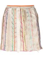 Missoni Fringe Detail Skirt, Women's, Size: 40, Nude/neutrals, Viscose/cupro/silk/spandex/elastane