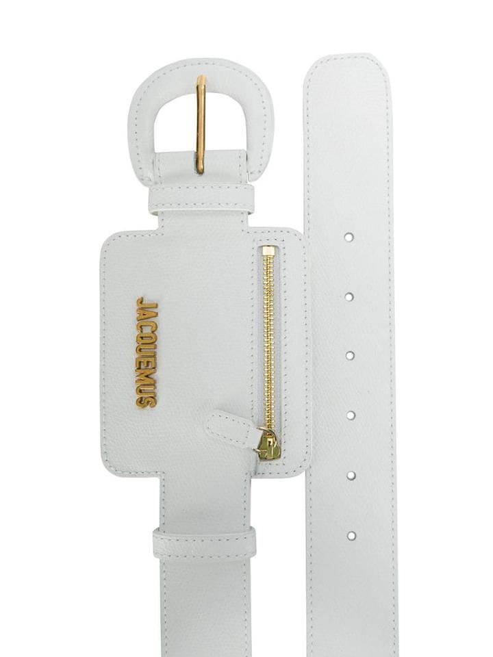 Jacquemus Zipped Pouch Belt - White