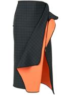 Maticevski Checked Ruffle Detail Skirt - Black