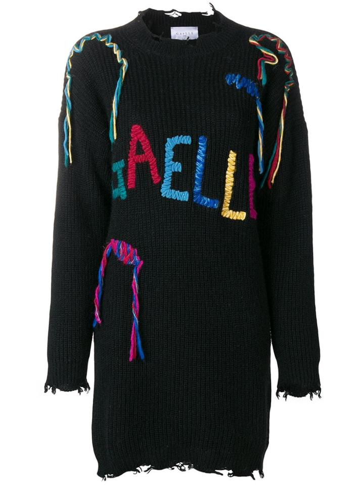 Gaelle Bonheur Distressed Jumper - Black