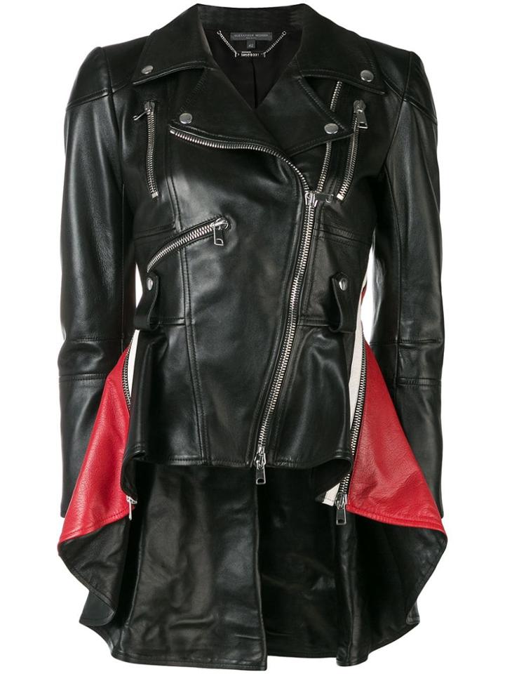 Alexander Mcqueen Peplum Biker Jacket - Black