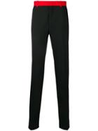 Alexander Mcqueen Contrasting Waist Tailored Trousers - Black