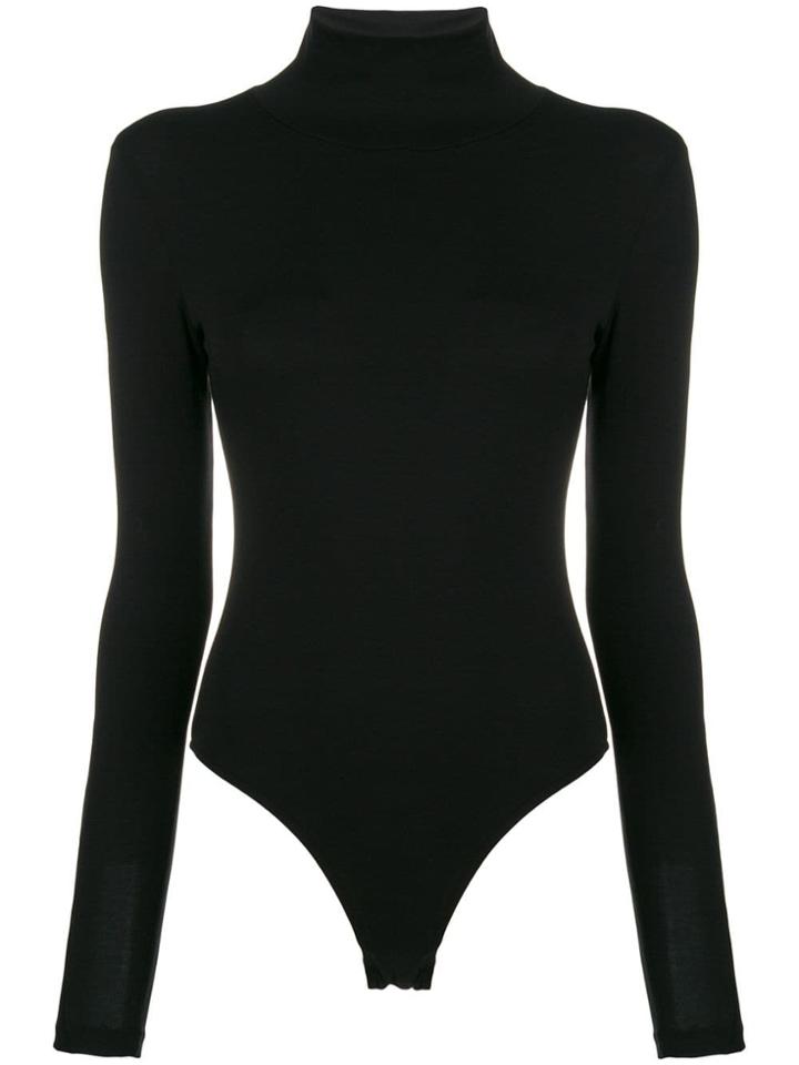 Thom Krom Roll Neck Back Cutout Bodysuit - Black