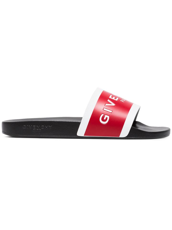 Givenchy Red Logo Rubber Slides