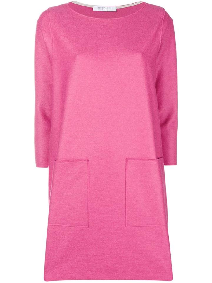 Harris Wharf London Long Sleeved Shift Dress - Pink & Purple