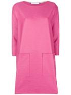 Harris Wharf London Long Sleeved Shift Dress - Pink & Purple