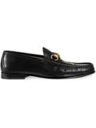 Gucci Leather Loafer With Bee - Black