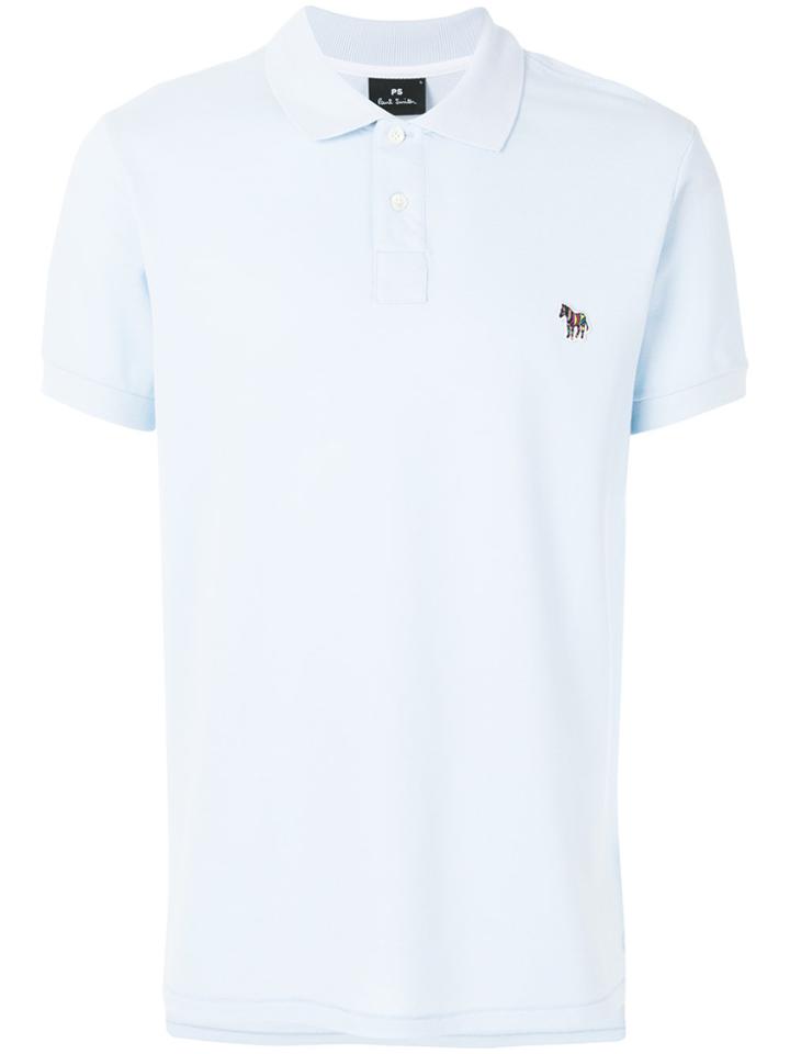 Ps By Paul Smith Logo Embroidered Polo Shirt - Blue