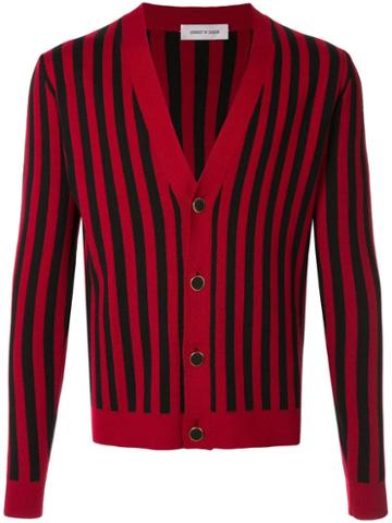 Ernest W. Baker Striped Knit Cardigan - Red