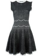 Alexander Mcqueen Flared Knit Dress, Women's, Size: Xs, Black, Viscose/silk/polyester/spandex/elastane