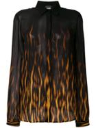 Just Cavalli Flame Print Gradient Blouse - Black