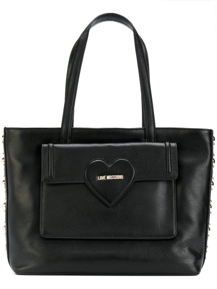 Love Moschino - Silver Studded Tote Bag - Women - Leather - One Size, Black, Leather