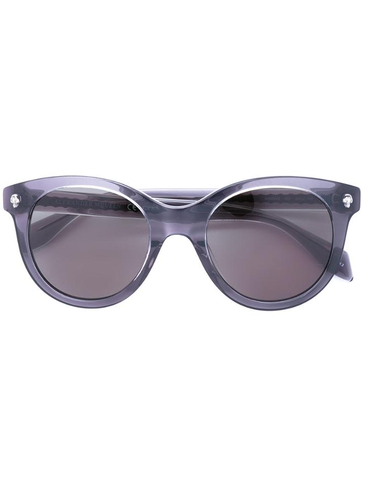Alexander Mcqueen Eyewear Round Frame Sunglasses - Grey
