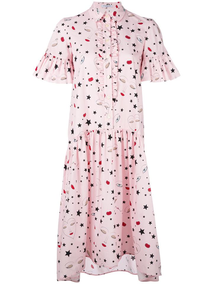 Vivetta Alce Dress, Women's, Size: 42, Pink/purple, Cotton