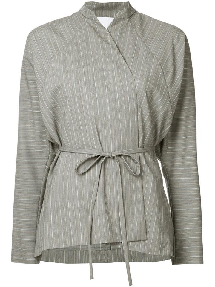 Christopher Esber Striped Wrap Blouse - Grey