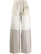 Mm6 Maison Margiela Inside-out Wide Leg Trousers - Neutrals