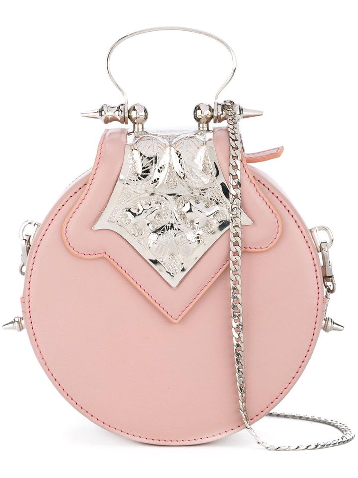 Okhtein - Mini Dome Bag - Women - Leather/brass - One Size, Women's, Pink/purple, Leather/brass