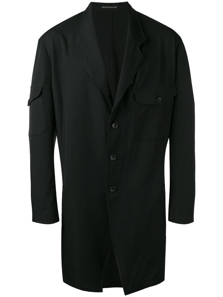 Yohji Yamamoto - Sleeve Pocket Shirt Jacket - Men - Cupro/wool - 3, Black, Cupro/wool