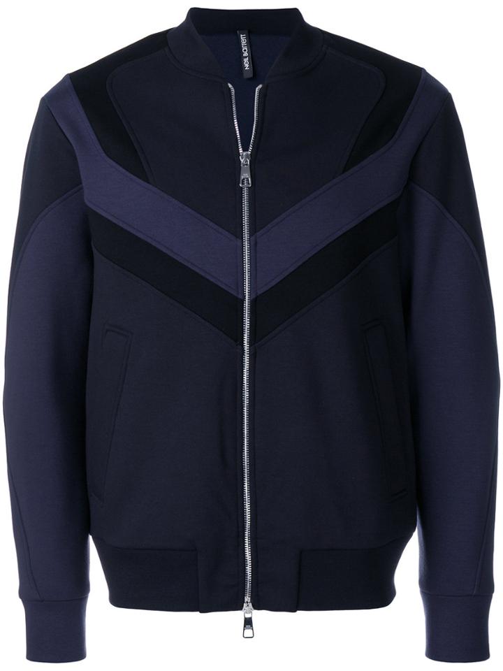 Neil Barrett Modernist Intarsia Zipped Sweatshirt - Blue