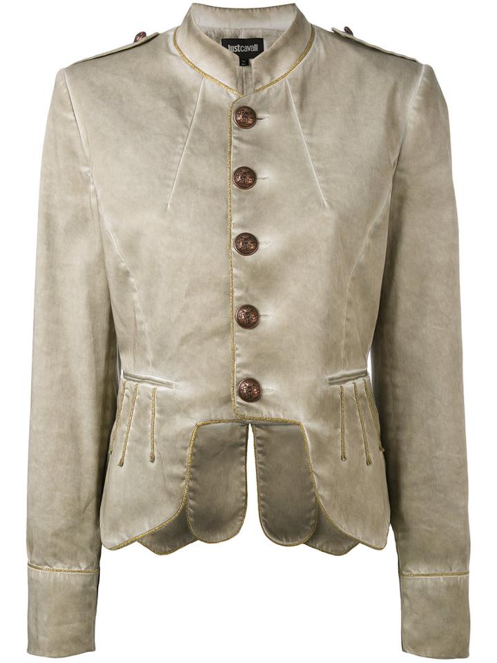 Just Cavalli - Military Jacket - Women - Cotton/spandex/elastane - 42, Nude/neutrals, Cotton/spandex/elastane