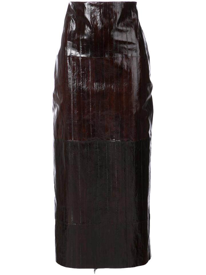 Rosetta Getty Fin-style Back Straight Skirt - Brown