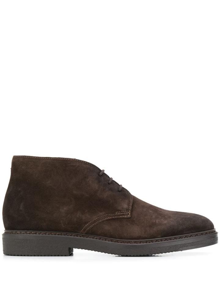 Doucal's Stitching Detail Boots - Brown