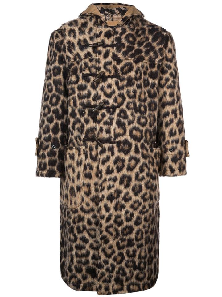 R13 Leopard Duffle Coat - Multicolour