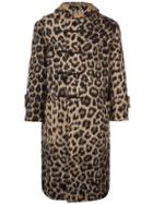 R13 Leopard Duffle Coat - Multicolour