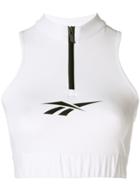 Reebok Logo Cropped Tank Top - White
