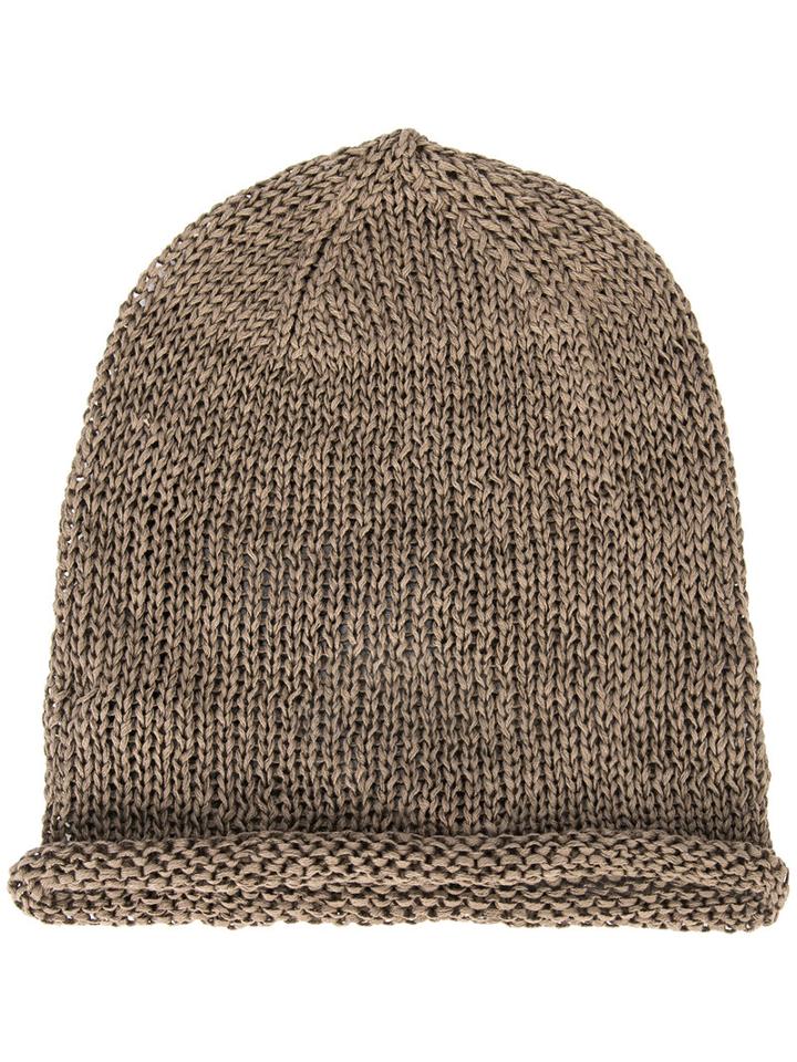 Isabel Benenato Perforated Beanie, Men's, Brown, Cotton