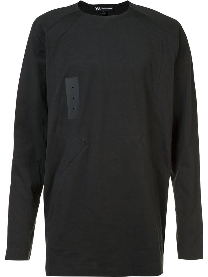 Y-3 Long-sleeved T-shirt, Men's, Size: Small, Black, Cotton