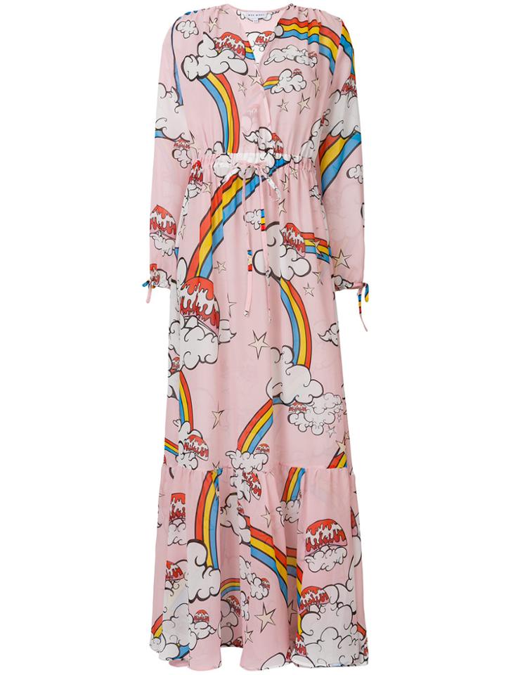 Mira Mikati Multi-print Maxi Dress - Pink & Purple