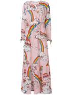 Mira Mikati Multi-print Maxi Dress - Pink & Purple