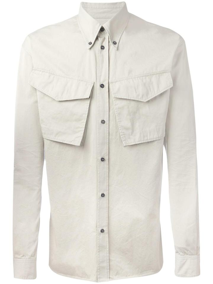 Dsquared2 Crinkled Flap Pocket Shirt - Nude & Neutrals