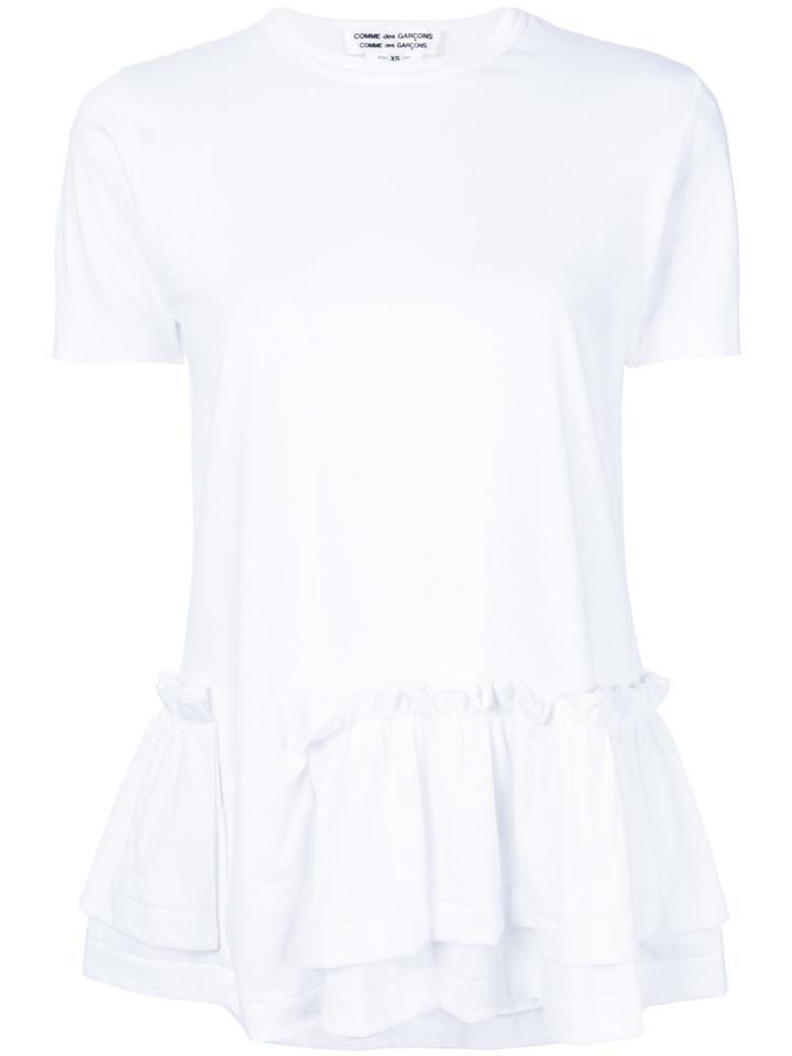 Comme Des Garçons Comme Des Garçons Asymmetric Ruffle Trim T-shirt -
