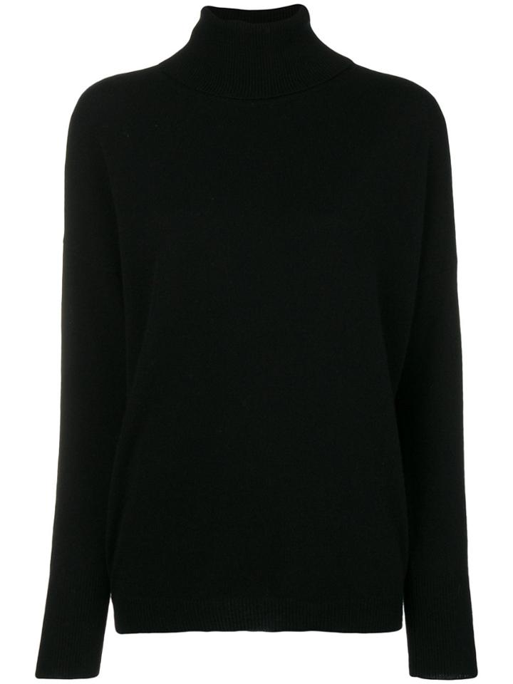 Incentive! Cashmere Turtle Neck Jumper - Black