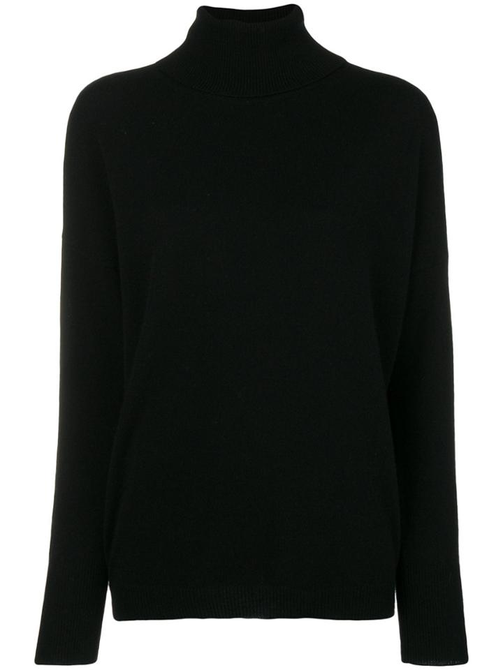 Incentive! Cashmere Turtle Neck Jumper - Black