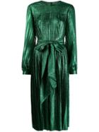 Marc Jacobs Belted Shimmer Dress - Green