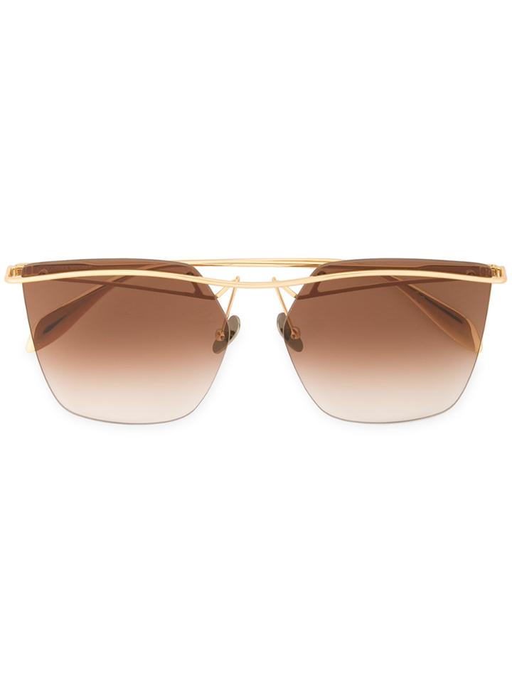 Alexander Mcqueen Tinted Bar Sunglasses - Metallic