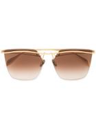 Alexander Mcqueen Tinted Bar Sunglasses - Metallic