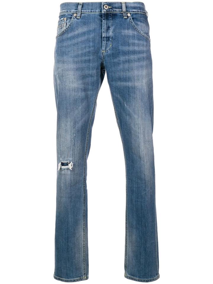 Dondup Stonewashed Rip Detailed Jeans - Blue
