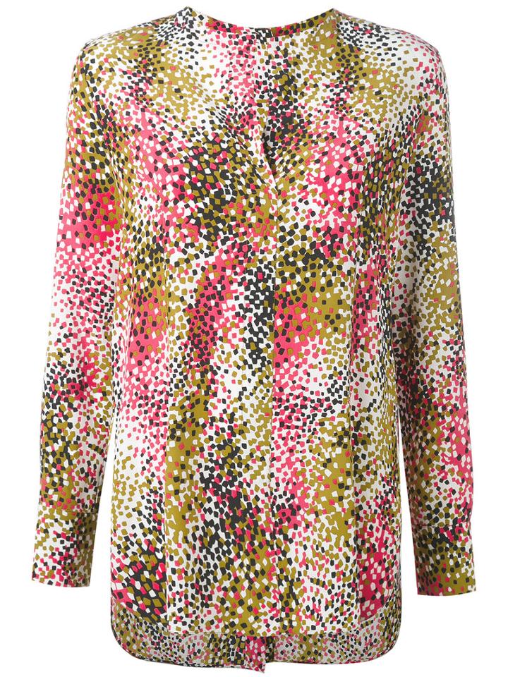 Marni - 'haze' Print Blouse - Women - Silk - 38, Green, Silk