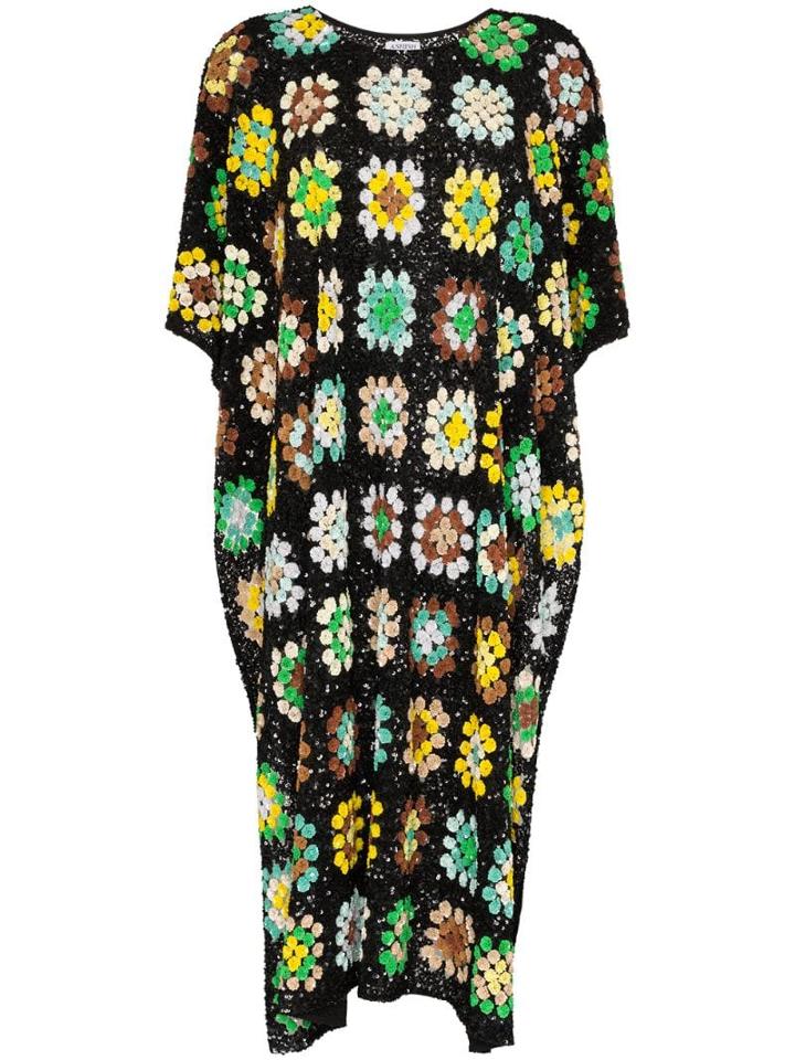 Ashish Crotchet Embellished Poncho - Multicolour