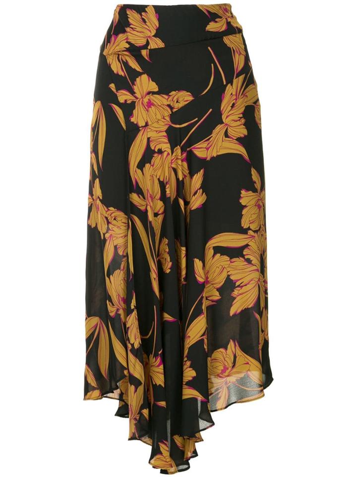 A.l.c. Floral Print Midi Skirt - Black