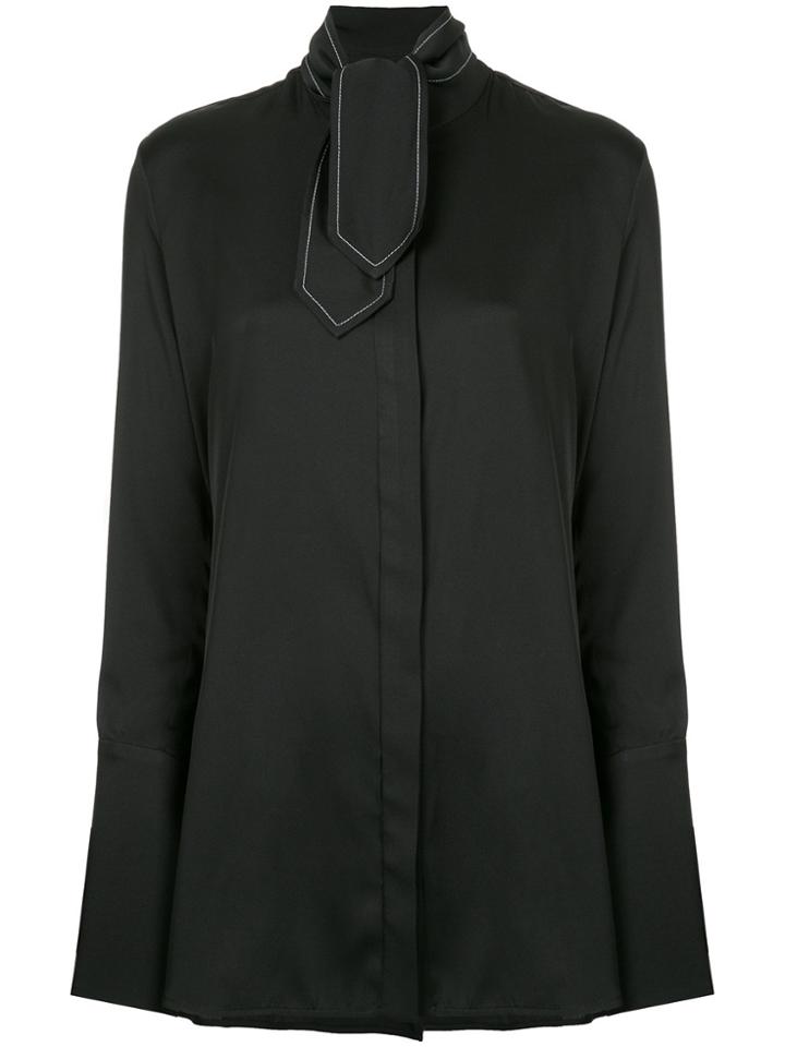 Ellery Scarf Neck Shirt - Black