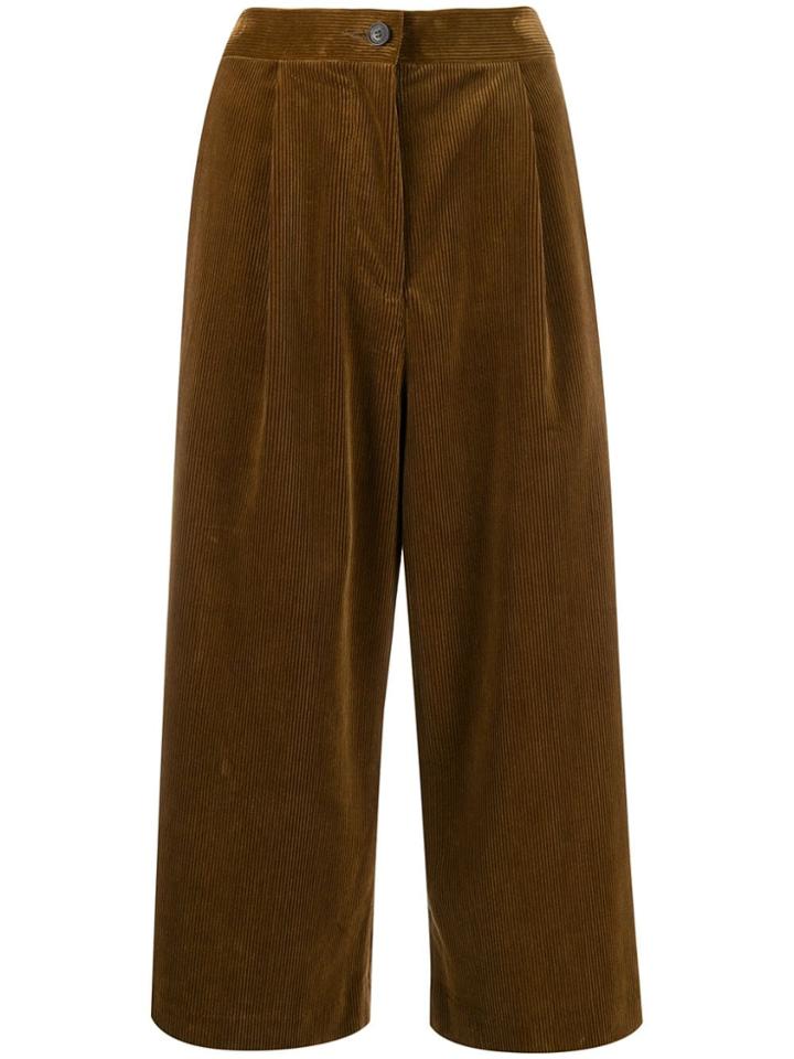 Mackintosh Wide Leg Corduroy Trousers - Brown